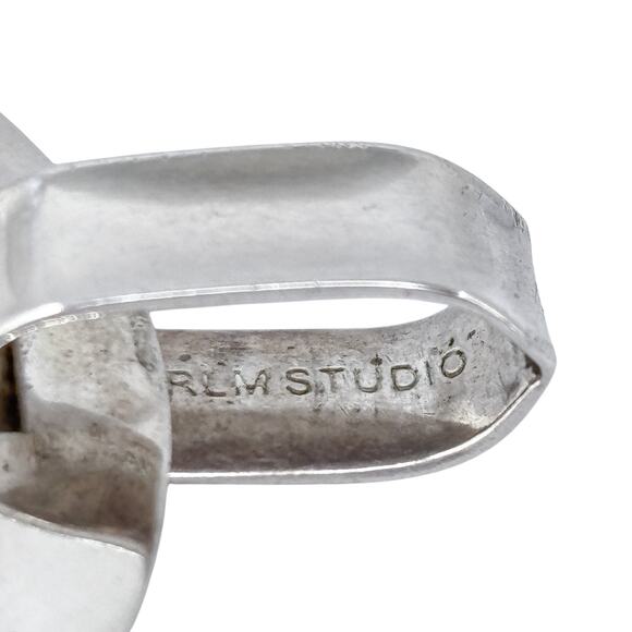 Estate RLM Studios Sterling Silver 925 "One World" Round Pendant - Picture 6 of 9